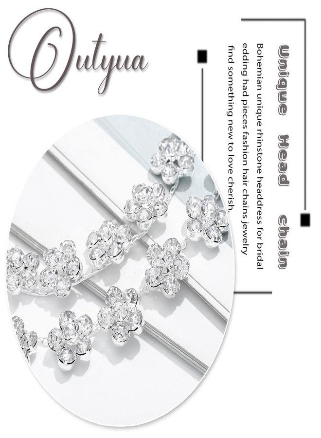 Outyua Head Pieces Bride Wedding Head Chain Flower Designs Fashion Hair Chain Jewelry Headpieces Headdress Halloween Costume Head Accessories for Women - Image 5
